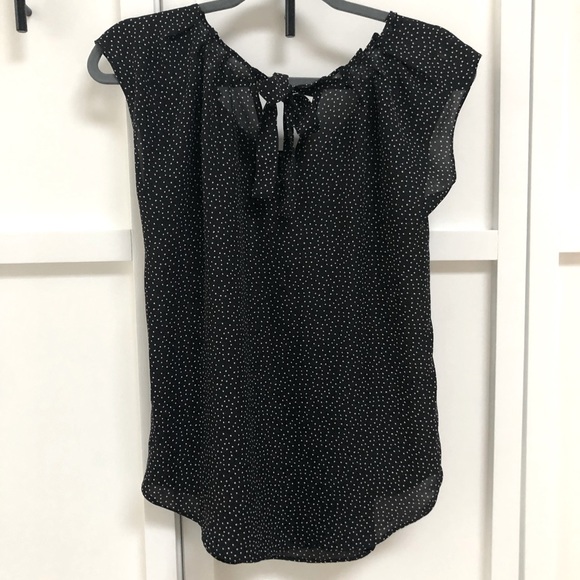 Black and White Polka Dot Blouse with Bow Detail - Picture 2 of 4